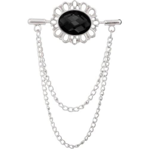 Luxury Metal Crytal Tassel Brooch Collar Pin Badge Corsage Women Men Wedding Jewelry Accessories Beautiful Gift For Sale