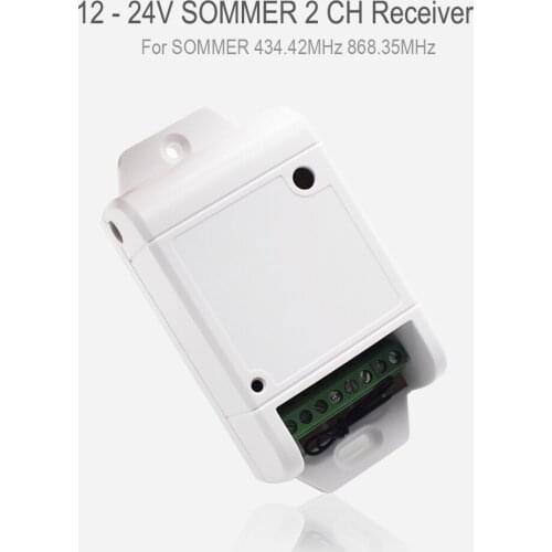 SOMMER garage remote control 868mhz receiver SOMMER TX03-434-4-XP 434.42mhz remote control switch 2ch 12V - 24V AC DC