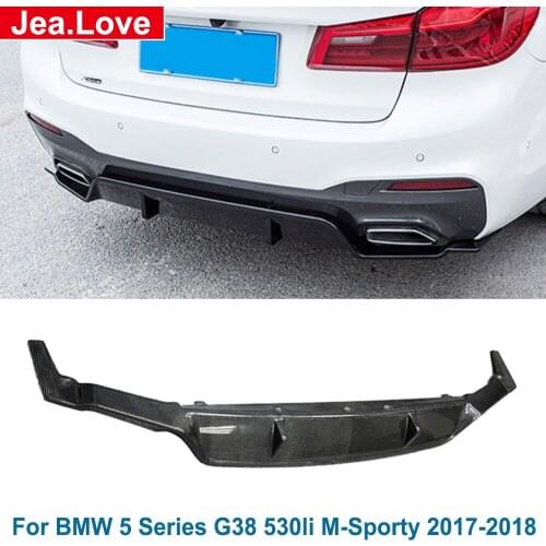 3D Type Real Carbon Fiber Rear Lip Bumper Spoiler For BMW 5 Series G38 530li M-Sporty 2017-2018 Car Body Modification Part