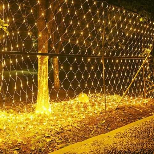 1.5x1.5M 3x2M 6x4M Outdoor LED Net Mesh String Light Window Curtain Christmas Fairy Light Gardern Patio Tree Garland Light