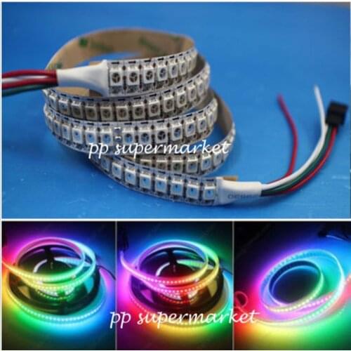 1m WS2812B Smart led pixel strip,Black/White PCB,144 leds/m WS2812 IC pixels,IP30/IP67 DC5V