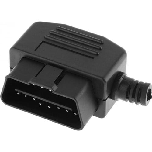 Universal OBD-II L Type 16 Pin Male Car Plastic Connector Wire Sockets Connector Plug with Shell and Screw
