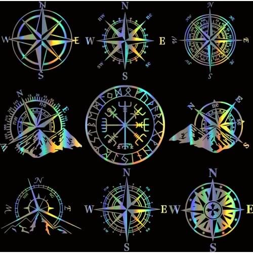 ChienHow NSWE Compass Art Car Stickers Decal Vinyl 3D JDM Funny Stickers on Auto Motorcycle Car Styling Accessories Cap Decals