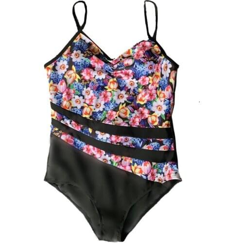 Ladies plus size swimsuit digital printing mosaic woman one-piece swimsuit bikini bathing suit women