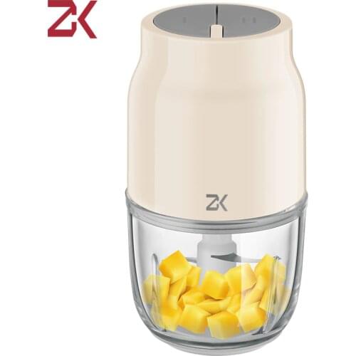 ZK Electric Meat Grinder Portable 2 Speeds Wireless Blender Mulifunctional Chopper Food Processor Slicer Baby Food Maker
