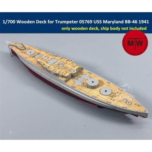 1/700 Scale Wooden Deck for Trumpeter 05769 USS Maryland BB-46 1941 Ship Model TMW00018