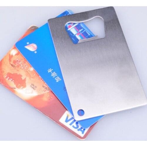 100pcs/lot Personalized Credit Card Sized Bottle Opener Custom Company Logo Engraved / Printed Metal Business Card Bottle Opener