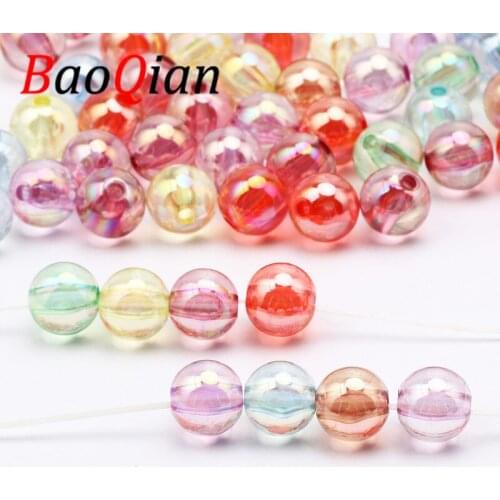 50pcs Mixed Color Round Acrylic Spacer Beads For Jewelry Making Bracelet Necklace Earrings Pendant Accessories DIY Crafts 10mm