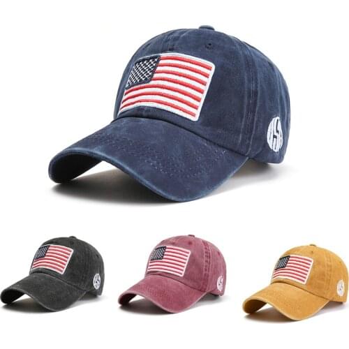 Doitbest washed 100%cotton Baseball Cap Spring American flag Hat For Men Women classic Hip Hop Snapback Caps Sun Hats