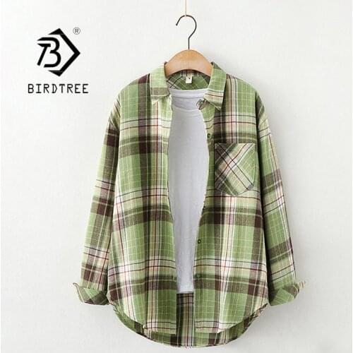 BIRDTREE TB Women's Flannel Shirts
