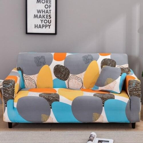Geometry Print Elastic Sofa Cover Slipcover for Living Room Sectional Corner L-shape Chair Protector 1/2/3/4 Seater Couch Covers