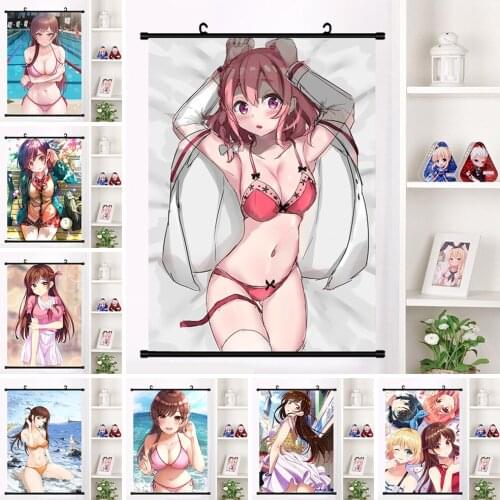 Art Canvas Cute Anime Character Painting Cartoon Sexy Girl Hanging Picture Plastic Scrolls Poster Print Decor Home Bedroom Wall