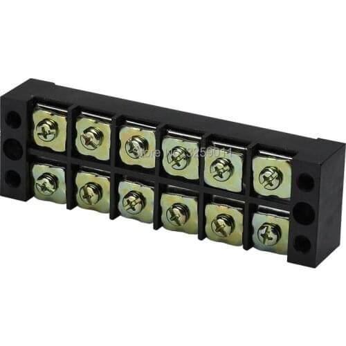 20PCS TB-4506 TB45A6P Suyep 6 Positions Dual Rows 600V 45A Wire Barrier Block Terminal Strip copper