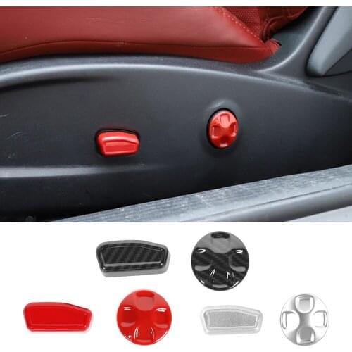 ABS Carbon Fiber Seat Adjustment Switch Button Decorative Trim Fit For Dodge Challenger 2010-2020 Interior Car Accessories