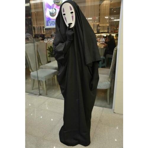 Anime Spirited Away No Face Cosplay Costume+Gloves+Mask Anime Role Costume For Unisex Helloween Costume Full Set