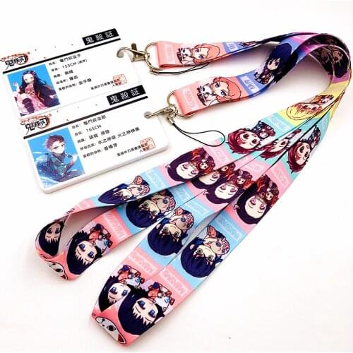 Cartoon Cute Demon Slayer Kimetsu no Yaiba Tanjirou ABS ID Badge Holder with ID Credit Card Slot and a Detachable Neck Lanyard