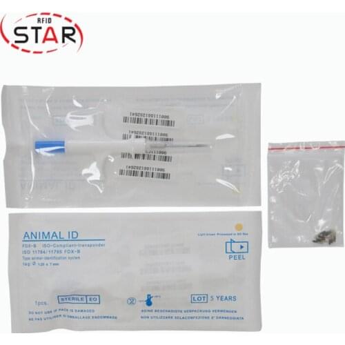 Animal microchip insertion syringe sets X20 + 20pcs pet id chip 1.25*7mm for rats and small exotics