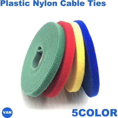 5M Nylon Cable Ties Power Wire Loop Tape Multifunction Nylon Straps Fastener Office Desktop Reusable Magic Tape Wire finishing