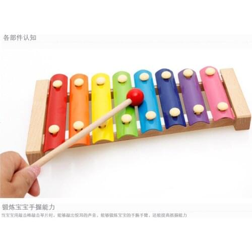 Factory direct selling hand knock Qin child wooden eight tone percussion instrument toy