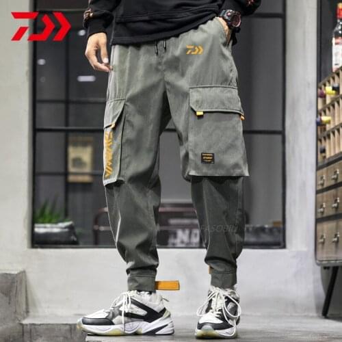 Daiwa Spring Summer Autumn Trend Fishing Pants Outdoor Sport Multi-pocket Stitching Loose Mens Harem Pants Hiking Fishing Pants
