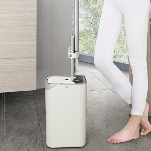 Squeeze Floor Mop Spin Flat Microfiber Clean Up Kitchen Mop Dust Touchless with Bucket Nettoyage Maison Cleaning Tools DK50MP