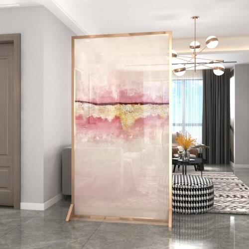 Nordic Light Luxury Mobile Screen Partition Living Room Entrance Office Art Metal Simple Screen