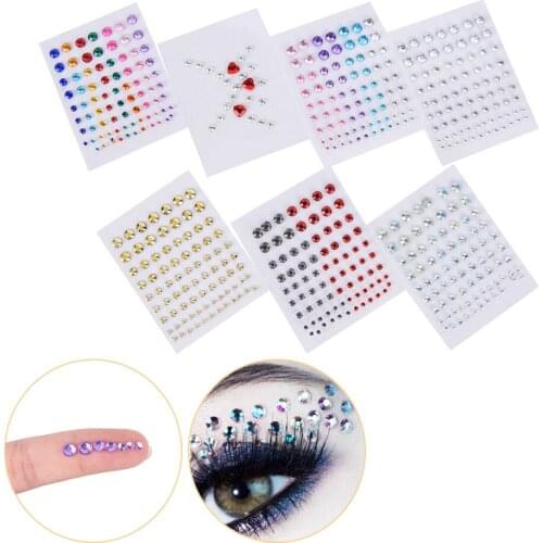 Bridal Women Eyes Sticker Tattoo Fashion Jewel Makeup Crystal Eyeliner Diamond Glitter Makeup Sticker Eyeshadow Face Sticker