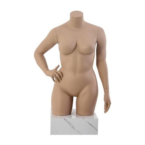 Plus Size Fiberglass Female Mannequin Torso For Pajamas Underwear And Bra Display