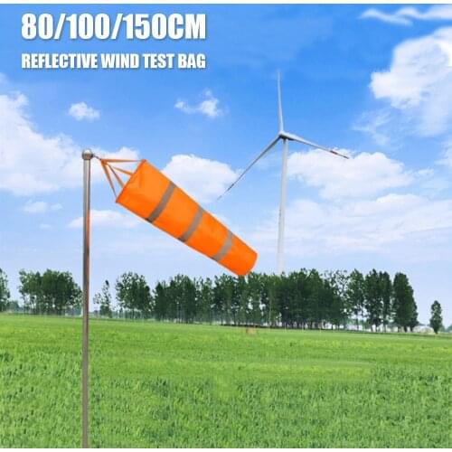 Outdoor Aviation Windsock Bag Rip-stop Wind Measurement Weather Vane Reflective Belt Wind Monitoring Toy Kite 80/100/150CM