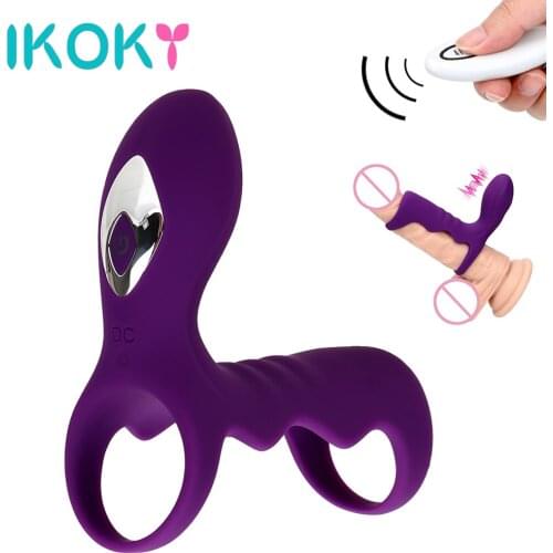 IKOKY Vibrator Penis Rings Cock Ring Erection Ring Delay Ejaculation 10 Speed Sex Toys for Men G Spot Stimulation Sex Products