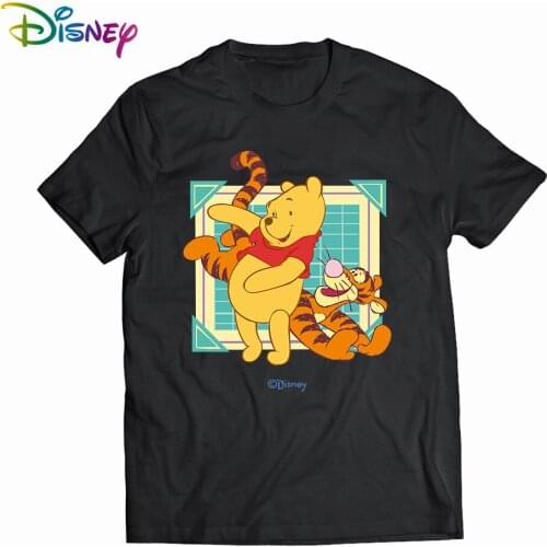 Womens T-shirts Pooh Bear Ulzzang Disney Fashion Winnie Oversized Cartoon White Kawaii Tops Crop Teens For Girls Family Look