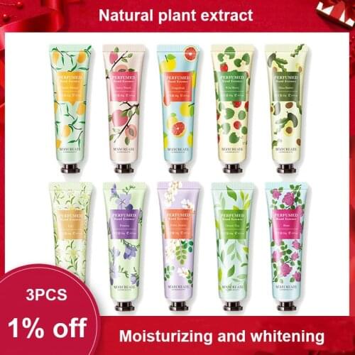 1PC moisturizing hand cream natural plant extract Fragrance green tea apple rose strawberry Hydrating Smooth hand care HF178