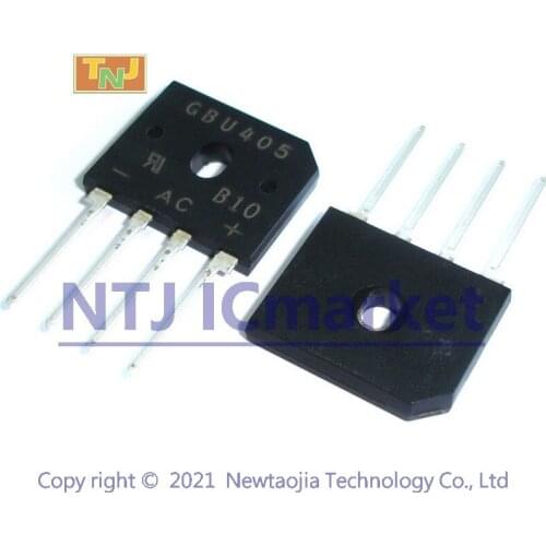 10 PCS GBU405 SIP-4 Single Phase 4.0 AMPS. Glass Passivated Bridge Rectifiers