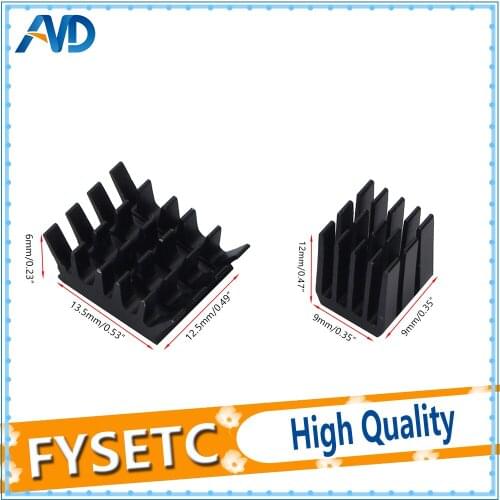 1 Set of 2pc Raspberry Pi Heatsinks Cooler Aluminum Black With Adhesive Heat Sink Set Kit For Cooling Raspberry Pi 3 / 2 Model B