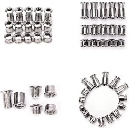 5pcs Nail Plate Dental Plate Screws Steel Chainwheel Bolts Road Bike Crank Plate Crusset Nut Parts Bicycle Accessories