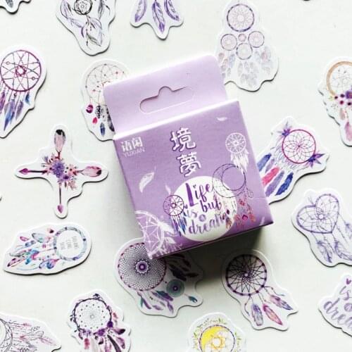 50 pcs/Pack Cute Life Is A Dream Wind Chimes Paper Stickers DIY Decorative Sealing Paste Stick Label Stationery Kids Gift