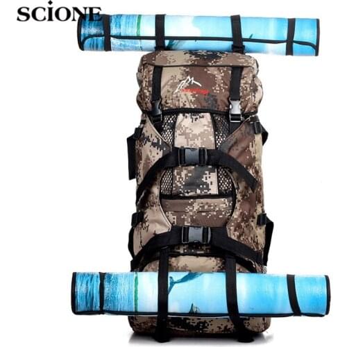 90L Camping Hiking Backpack Outdoor Military Rucksack Men Camouflage Army Bag Trekking Mountaineering Mochila Tactica XA900WA