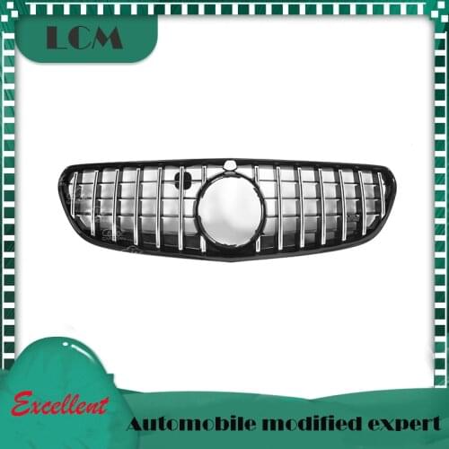 ABS Plastic GT Style Front Bumper Racing Grille For-Mercedes For-Benz S-class Coupe W217 C217 A217 14 15 16 17 with Emblem