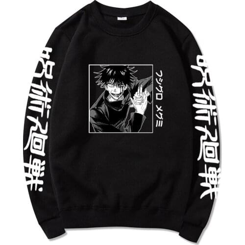 Anime Jujutsu Kaisen Sweatshirt Fushiguro Megumi Men Women Hoodies O-neck Sweatshirt Fleece Streetwear Unisex Dropship Clothing