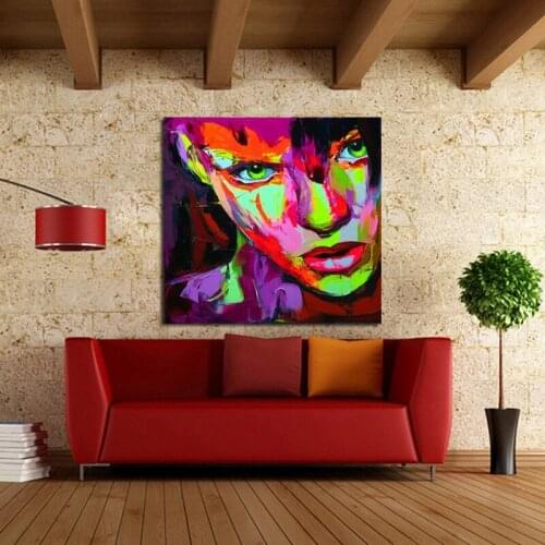 Free Shipping Handpainted Best Quality Modern Abstract Oil painting Smart Lady Portraits On Canvas Pictures Wall Art Pictures