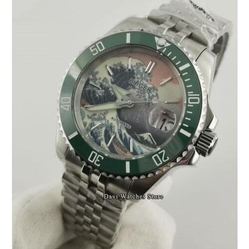 40mm Bliger/Sterile Mens Watches Super Luminous Bezel Dial jubilee bracelet Sapphire Glass Japan NH35A Automatic Movement