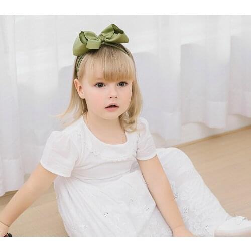 Hot Baby Hair Accessories Elastic Nylon Band Thread Ribbon Bowknot Headband Children Toddler Hairbands