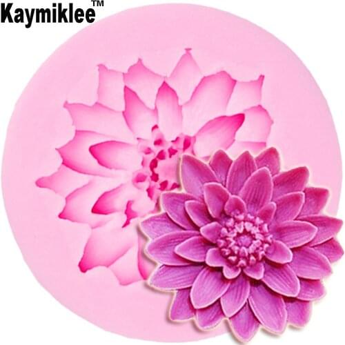 M091 Kaymiklee Lotus Flower Candle Wax Silicone Molds Chocolate Mould for the Kitchen Baking Sugarcraft Decoration Tool