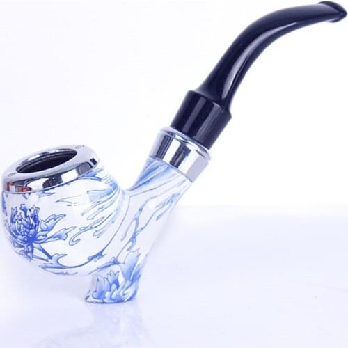 China Style Ceramics Pipes Chimney Smoking Pipe Mouthpiece Cigarette Herb Tobacco Pipe Cigar Narguile Grinder Smoke