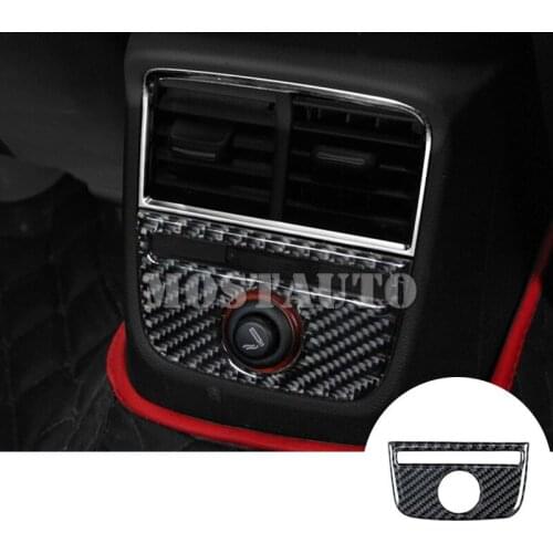 For Audi A3 S3 Carbon Fiber Console Rear Air Vent Outlet Trim Cover 2014-2019 1pcs Car Accessories Interior Car Decor Car Trim