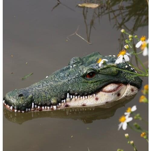 Creative Resin Floating Crocodile Hippo Scary Statue Outdoor Garden Pond Decoration For Home Garden Halloween Decor Ornament