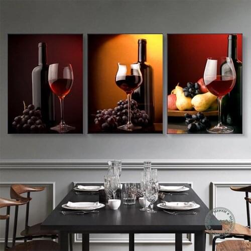 Kitchen Decor Canvas Poster Wine Grape Picture Decorative Painting Classic Dining Room Living Room Decoration Prints Caudros