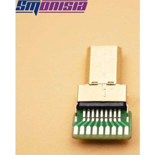Mini Micro HDMI-compatible Male Connectors Gold-platedPCB Micro HDMI-compatible Socket