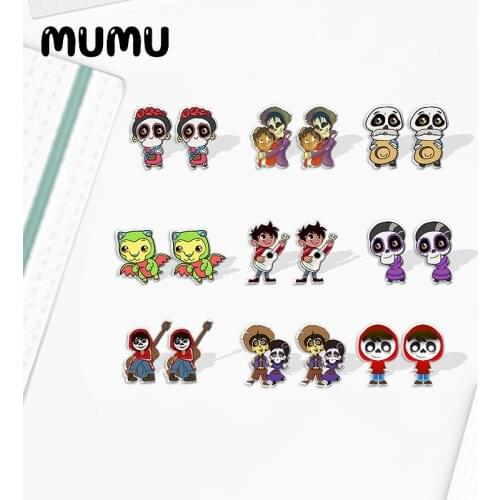 2021 New Coco Stud Earring Halloween Epoxy Jewelry Resin Acrylic Earrings Handmade Gifts Girl