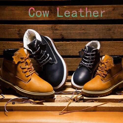 New Brand ZZL Children Fashion Boots Girls Martin Boots Genuine Cow Leather Boy Snow winter Boots Sneakers Baby Kids Ankle Boots